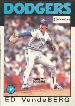 1986 O-Pee-Chee Baseball Cards 357     Ed VandeBerg#{Now with Dodgers